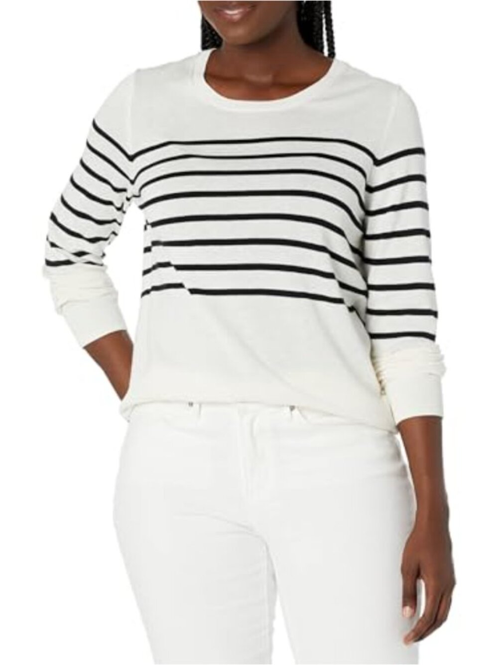Women's Lightweight Cotton Blend Long Sleeve Crewneck Pullover Sweater